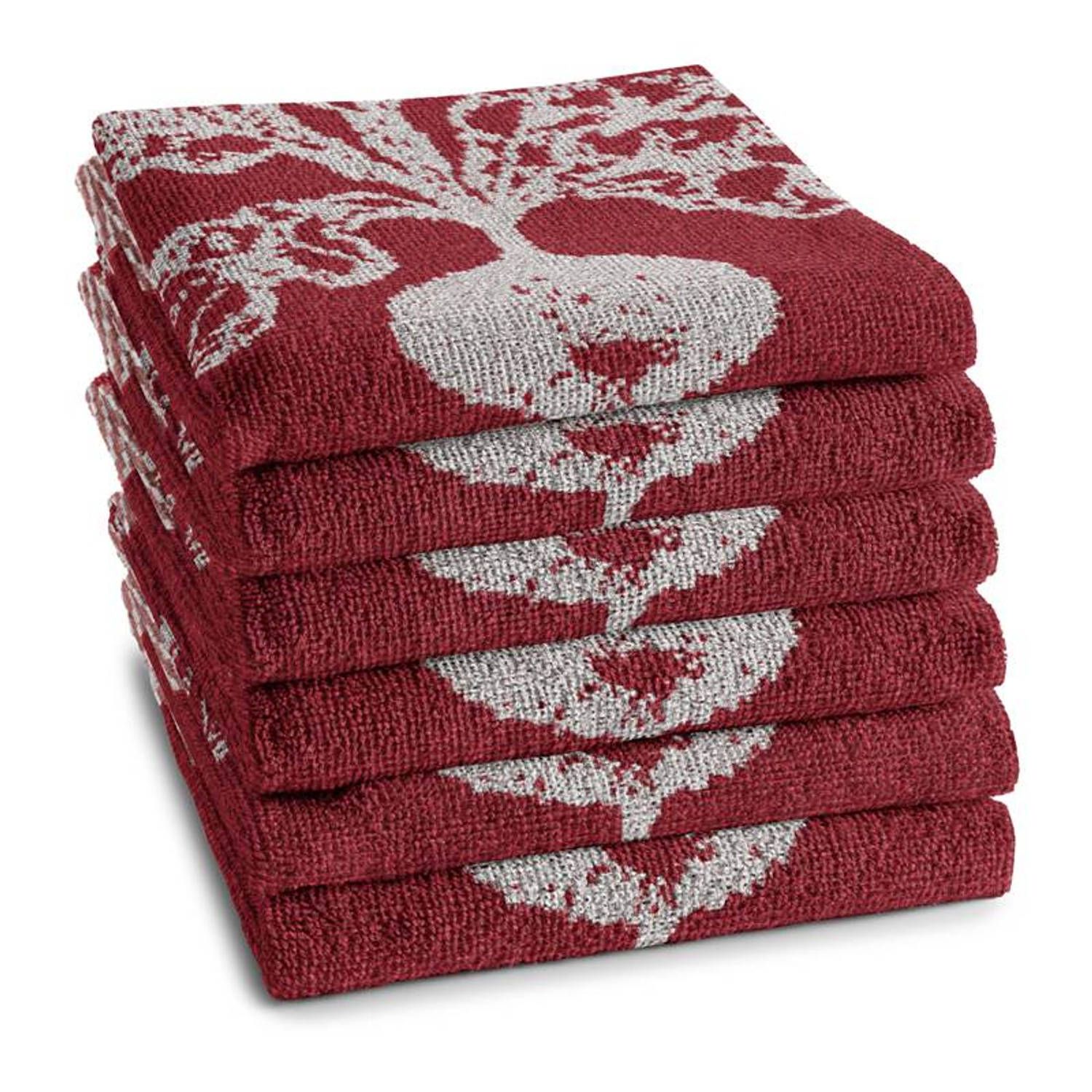 DDDDD Radish Keukendoeken - Rood - 6 stuks