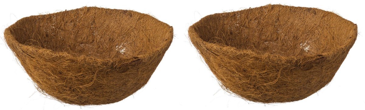 Nature 3x stuks voorgevormde inlegvel kokos voor hanging basket 40 cm - kokosinleggers / plantenbak van kokos