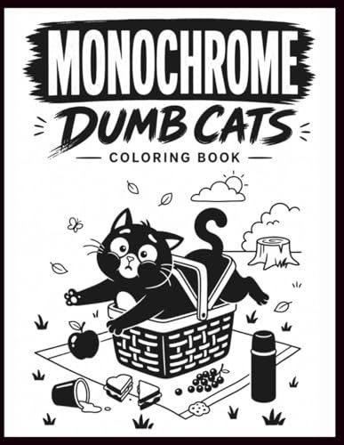 Dumb Cats Monochrome Coloring book