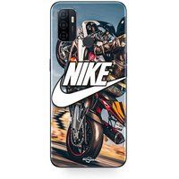 Maniacase Koffertje Oppo A32 nike logo wit motorwiel