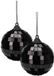 Christmas Decoration Koopman International Christmas Decoration discobal kerstbal - 2x - zwart - 10 cm - kunststof