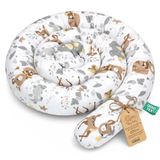 Totsy baby XXL bedslang bedkussen voedingskussen bedrol bedrandbescherming sierkussen bedomranding slang XL handgemaakt Bruin met herten 200 cm Oeko-Tex-certificaat