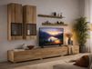 BABEL meuble TV set 5 portes chêne wotan avec éclairage