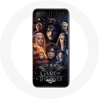Maniacase Hoesje voor Xiaomi Redmi 9C Game of Thrones Seizoen 8 De IJzeren Troon Crew Poster Grijs Adelaar Logo