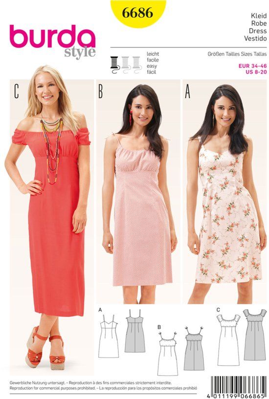 Burda Naaipatroon 6686 - Jurk in variaties