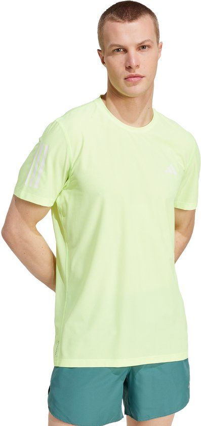 Adidas Performance Own The Run T-Shirt Heren Geel Polyester Korte Mouw XL