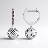Cavill - Oorbellen 925 Sterling Zilver Platina Coating - 26 Ronde Rhodolieten 0,14 ct - Elegant Warm Roze Accent - Modieus Sieraad