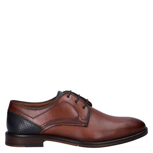 Nelson leren veterschoenen cognac