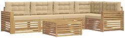 vidaXL Buiten bankenset 6 st Wit en Beige Polyester