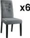Set van 6 GABELLE stoelen - Gris - Tissu et pieds Hévéa