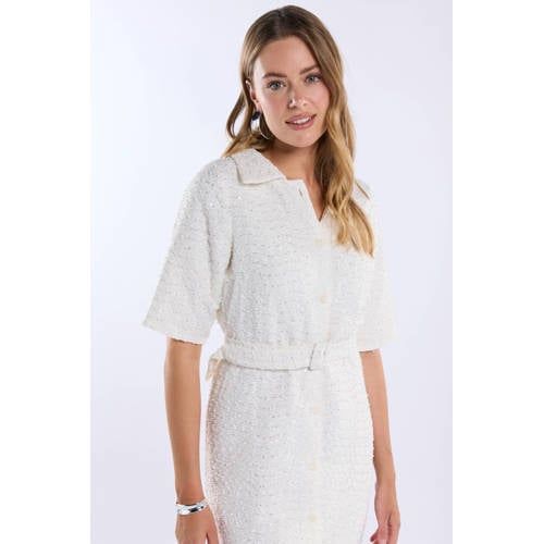 Freebird Wv-pearl-sequince-26-1 Dames Jurk Gebroken wit L