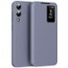 Samsung Étui à rabat Galaxy S25 Edge Smart Clear View avec fente pour carte - Gris Violet