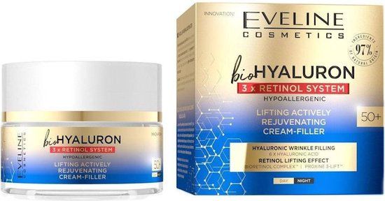 Eveline Cosmetics BioHyaluron 3x Retinol System 50+ Lifting Actively Rejuvenating Cream-Filler 50ml.