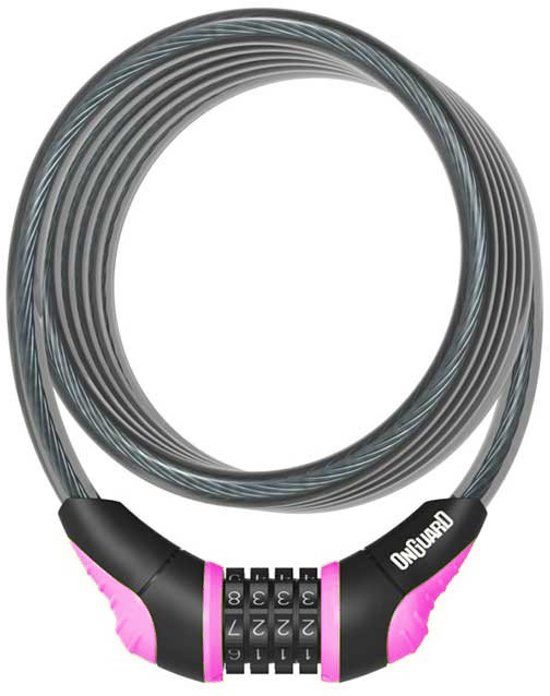 Onguard Kabelslot Coil Neon Combo 180 Cm X 12 Mm Zwart/roze