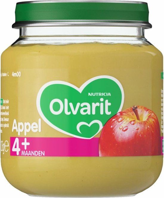 Olvarit Fruithapje Appel 4+ maanden - 125 gr