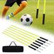 Slalomstokken pour entraînement de football - Set de bâtons d'entraînement avec mécanisme à ressort, incluant sac de transport