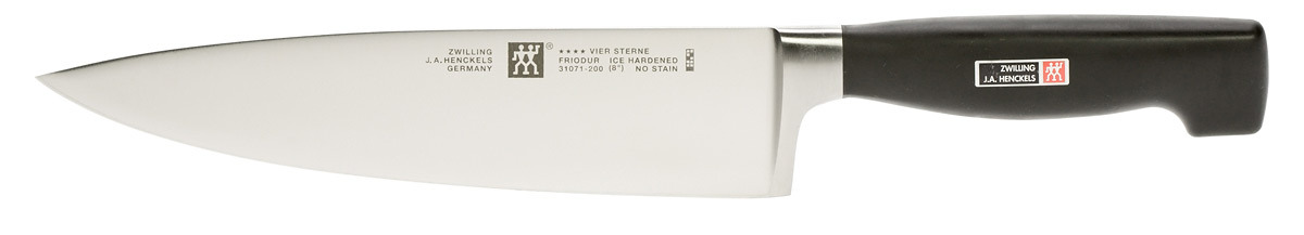 Zwilling Four Star koksmes 18 cm messenstaal zwart