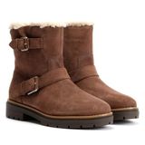 TOMS Ionie Moto Waxy Suede dameslaarzen, donkerbruin