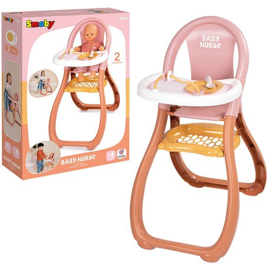 Smoby Baby Nurse Kinderstoel voor poppen tot 42 cm