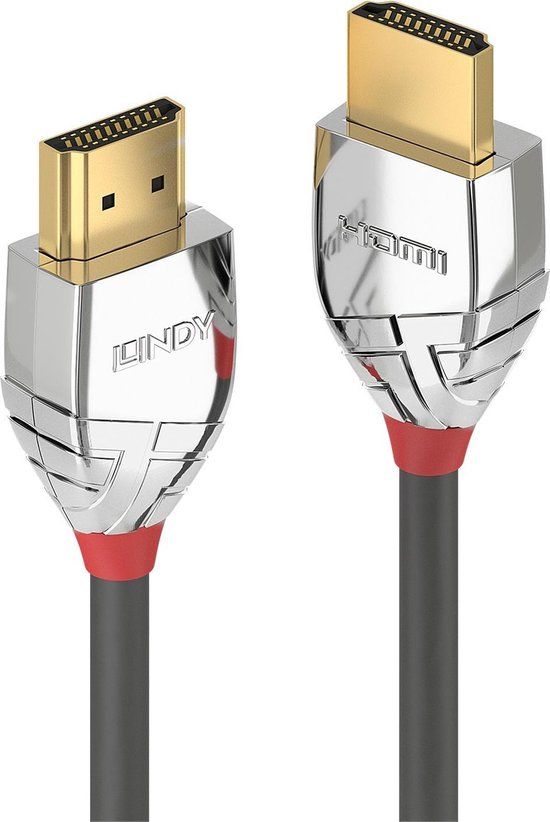 LINDY 37870 HDMI Kabel - 0,5 m - Zwart, Zilver