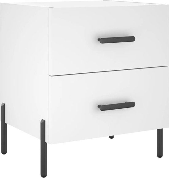 vidaXL Nachtkastje 40x35x47,5 cm bewerkt hout wit