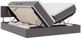 vidaXL Opbergbed met LED en hoofdeinde Grijs 180 x 200 cm Kunstleer