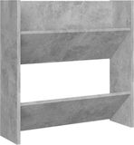vidaXL Wandschoenenkast 60x18x60 cm spaanplaat betongrijs