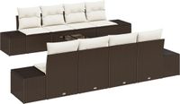 vidaXL Tuinbank Set Bruin en Crème Poly Rattan