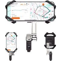 CASR Holder Pro, universele smartphonehouder voor stuur, met arm voor fietsen, scooters, elektrische scooters, tot 7 inch, zwart en metaal