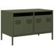 Syfax Tv-meubel 68x39x43,5 cm koudgewalst staal olijfgroen