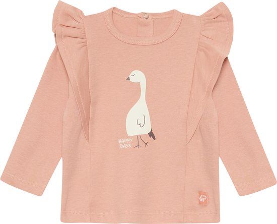4PRESIDENT Zoey Pink Baby Jurk Maat 56 Katoen Jersey Ronde Hals Korte Mouw Dierenprint Casual Herfst/Winter 2025