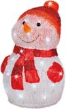 Lumineo Kerstverlichting Led figuren voor buiten sneeuwpop 25 x 25 x 35 cm met 40 lampjes helder wit