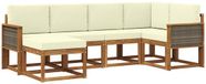vidaXL - Hoek loungeset - 6 zitplaatsen - Polyester - Natuurlijk en crème