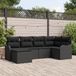 vidaXL Ensemble de banc de jardin 6 pièces noir polyrattan avec coussins