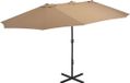 vidaXL Parasol met aluminium paal 460x270 cm taupe