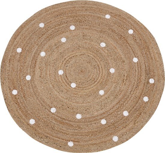 KHARRA - Laagpolig vloerkleed - Beige - &#248; 140 cm - Jute