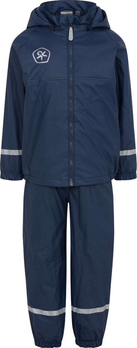 Color Kids - Regenpak set met fleece voering voor kinderen - Donkerblauw - maat 98cm