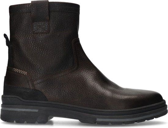 Manfield Heren Donkerbruine Leren Chelsea Boots Maat 40