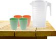 Koopman International Carafe à eau avec couvercle 1L avec gobelets 2x vert et 2x orange