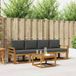 vidaXL Acacia Hout Bank Loungeset 4 Zitplekken Naturel et Anthracite