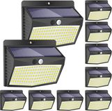 Wan GmbH Lampes solaires d'extérieur - 10 pièces avec 138 LEDs, détecteur de mouvement, étanche et sans fil