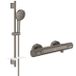 Grohe Precision Feel Doucheset - thermostatische douchekraan - 31.3cm - Vitalio Joy glijstangset - 60cm - ronde handdouche - 3 straalsoorten - brushed hard graphite (antraciet) 34790AL0/134866AL00