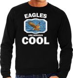 Bellatio Decorations Dieren Arenden Sweater Zwart Heren - Eagles Are Serious Cool Trui - Cadeau Sweater Zeearend/Arenden Liefhebber S