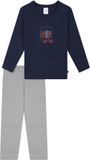 SCHIESSER Pyjama lang Jongens Donkerblauw Printopdruk Lange mouw biologische katoen Maat 98