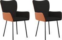 vidaXL Stoelen 2 stuks stof en kunstleer Noir