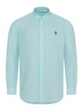 U.S. POLO ASSN. Herenhemd linnen katoen lange mouwen knoopsluiting P049