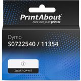PrintAbout Etiket S0722540 / 11354 Zwart op wit