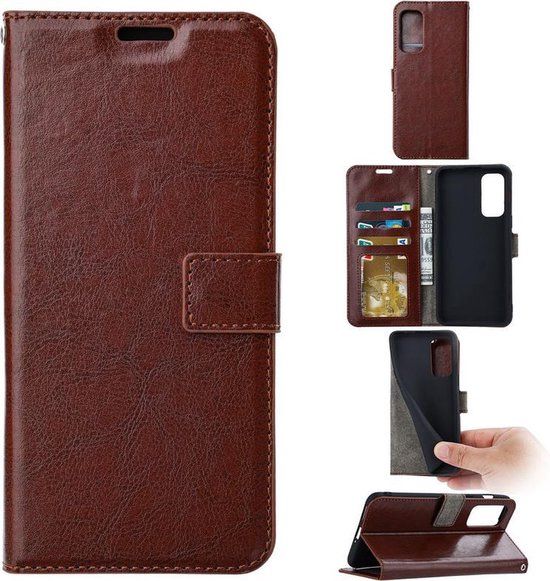 ZT Accessoires Bookcase for Samsung Galaxy A51 - Brown - Wallet Case