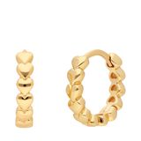 Lucardi Dames Zilveren oorringen met hartjes goldplated - Oorbellen - 925 Zilver - Goudkleurig
