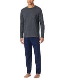 Schiesser Pyjama lang Casual Essentials Heren Antraciet
